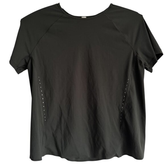 LULULEMON QUICK PACE Split Open Back Olive Green/Gray Athletic Top. Size Small - Picture 1 of 9